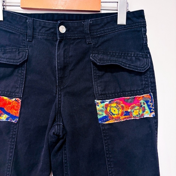 DIVIDED Black ribbed patchwork jeans with wide leg - Picture 10 of 11